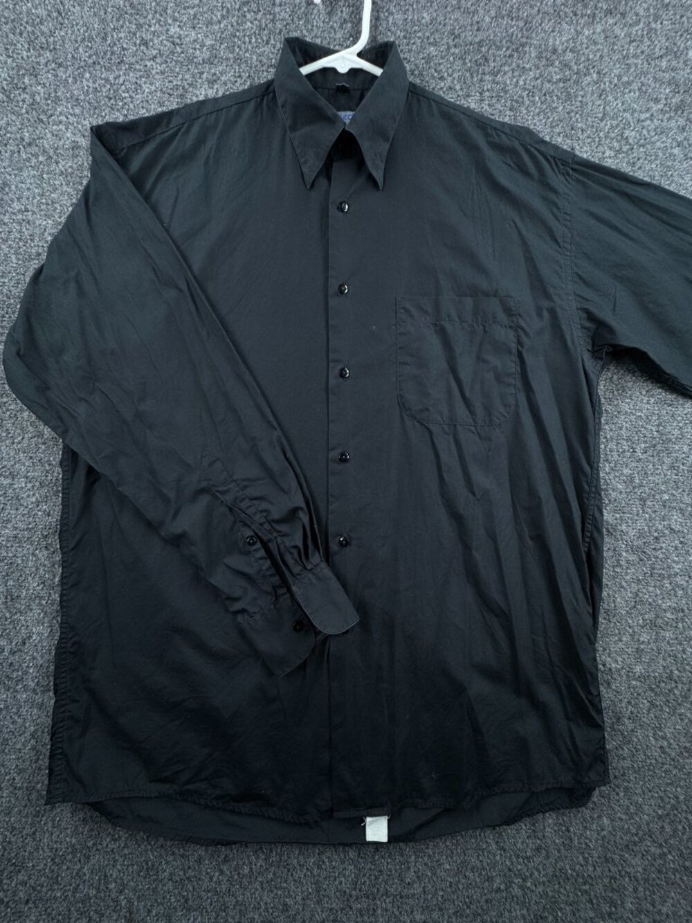 Kenzo Mens Black 16 Homme Point Long Sleeve Solid Shirt Button Up Pocket Adult - Picture 3 of 15